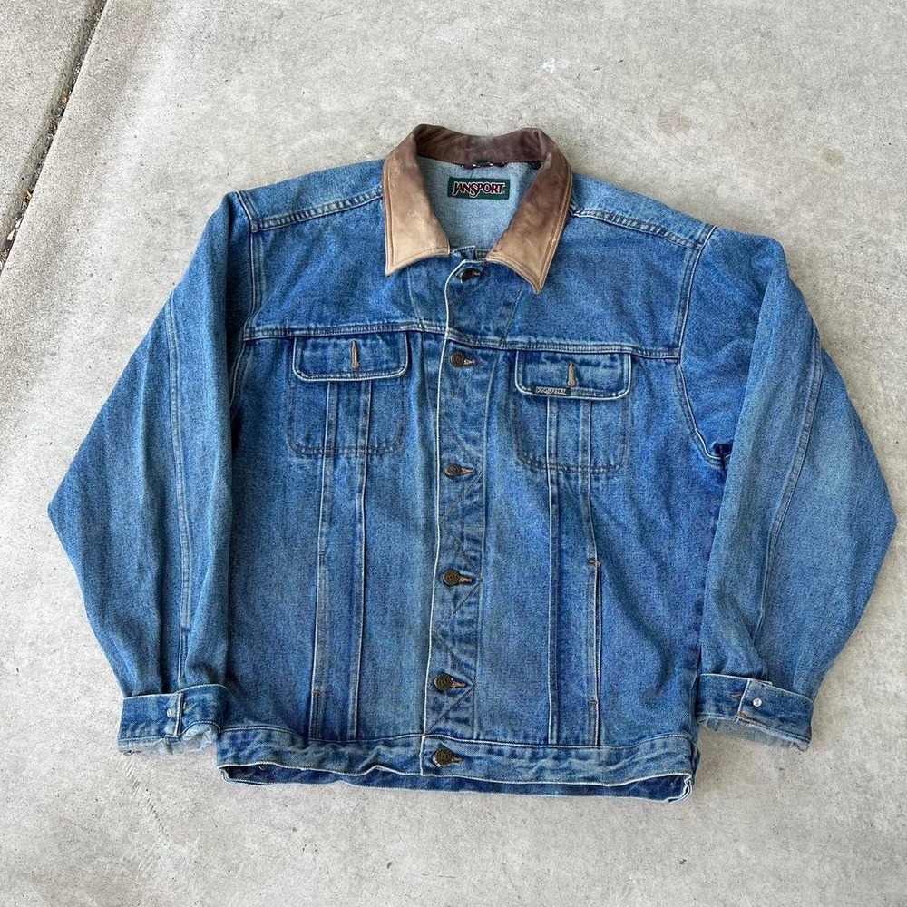 1990s Jansport Western Chain Stiched Denim Jacket size L